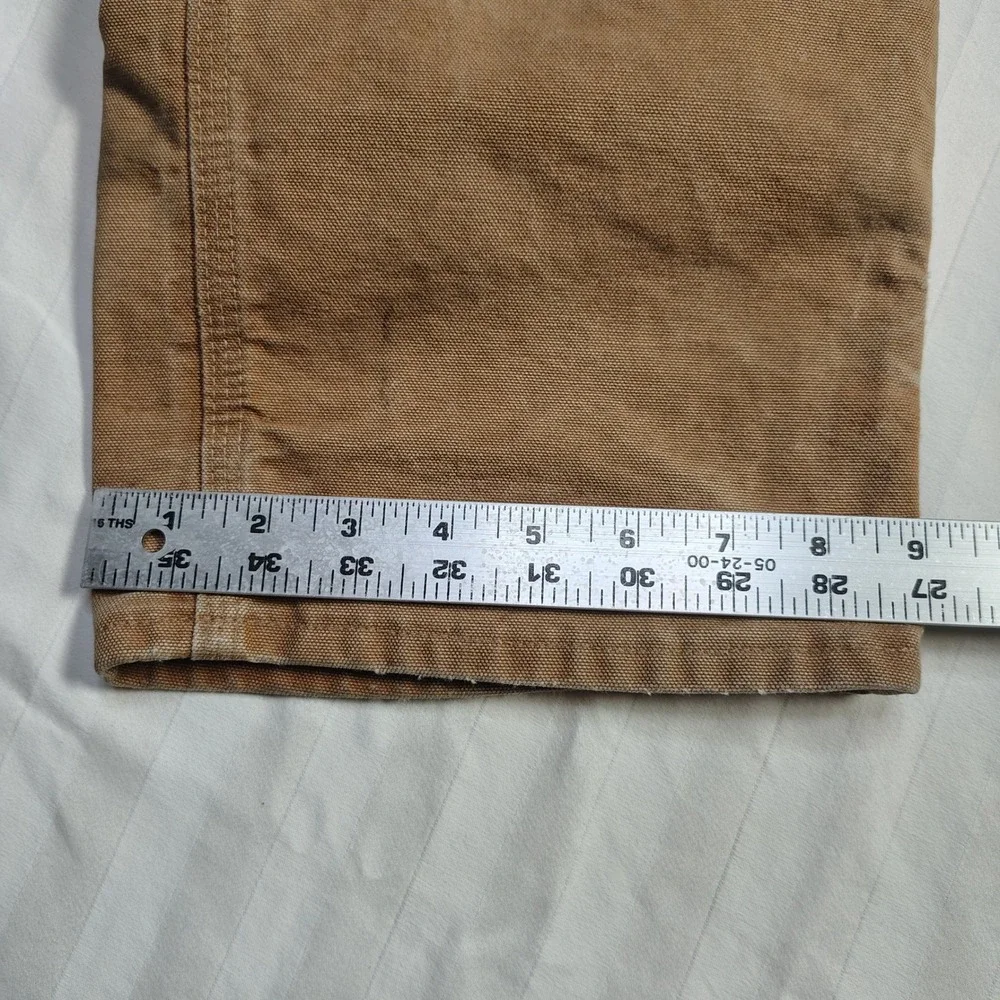 Carhartt B01-BRN Mens 34x32 Brown Duck Canvas Double Knee Work Pants Made in USA